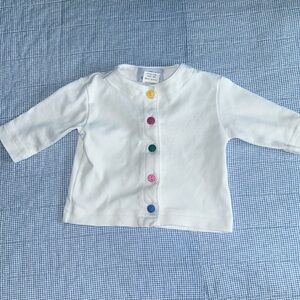 Florence Eiseman 6 month white cotton sweatshirt colorful buttons
